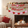 b82afb5f-d586-4d0f-9bc4-eb31b342daf4 Romantic Red Glitter Valentine Banner Set with Rose and Heart Decorations