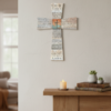 Rustic Wooden Wall Cross with The Lord's Prayer and Centered Nail