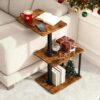 1 Adjustable Swivel C Shaped Side Table with Storage