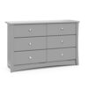 Gray Six Drawer Dresser Bedroom Storage Chest with Safety Drawers