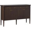 Modern Fluted Wood Sideboard Buffet Storage Cabinet Dark Brown Oak