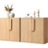 1 Modern Sideboard Buffet Cabinet Four Door Storage with Adjustable Shelves