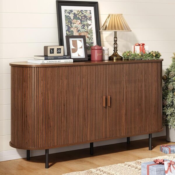 Modern Sideboard Buffet Cabinet Sliding Door Storage Adjustable Shelf Console