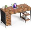 1 Reversible Computer Desk with Drawers Shelves Storage Gaming Workstation