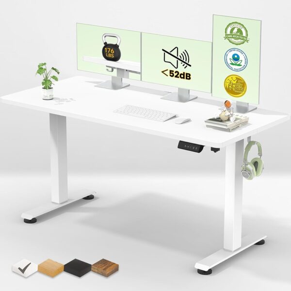 Electric Standing Desk Adjustable Height Workstation for Home Office White