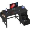 1 Reversible Computer Desk with File Drawers Cabinet Home Office Table