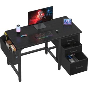 1 Reversible Computer Desk with File Drawers Cabinet Home Office Table