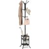 1 Metal Coat Rack Stand with Hooks Umbrella Holder Freestanding Organizer