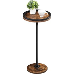 1 Small Round Drink Side Table Pedestal Accent for Living Room