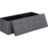 Folding Storage Ottoman Bench with Hidden Storage Heavy Duty Gray