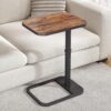 1 Adjustable TV Tray Table Flip Top C Shaped Side Table