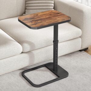 1 Adjustable TV Tray Table Flip Top C Shaped Side Table