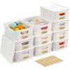 1 Plastic Storage Bins with Lids Stackable Organizer Baskets Set
