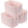 Cotton Rope Storage Baskets Woven Organizer Bins Set Pink