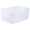 Herringbone Storage Bin Basket Organizer for Closet Desk Accessories White