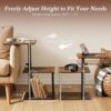 2 Adjustable Swivel C Shaped Side Table with Storage