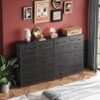 2 Tall Fabric Dresser Twelve Drawer Storage Organizer with Wood Top