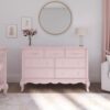 2 Dusty Rose Double Dresser Seven Drawer Bedroom Storage Cabinet