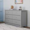 Gray Six Drawer Dresser Bedroom Storage Chest with Safety Drawers