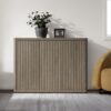 Modern Fluted Buffet Cabinet Three Door Sideboard Storage Credenza