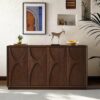 2 Farmhouse Modern Sideboard Buffet Cabinet Four Door Storage with Shelves