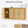 2 Farmhouse Sideboard Buffet Cabinet with Rattan Doors Media Storage Console