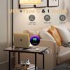 Floor Lamp Side Table with Charging Station and Shelves