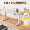Electric Standing Desk Adjustable Height Workstation for Home Office White