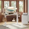 Electric Standing Desk Adjustable Height with Drawers Storage Shelf Table