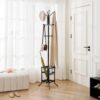 2 Metal Coat Rack Stand with Hooks Umbrella Holder Freestanding Organizer