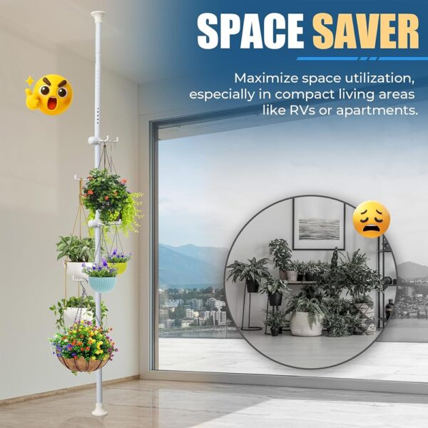 2 Corner Coat Rack Tension Rod Stand with Hooks Adjustable Organizer