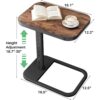 2 Adjustable TV Tray Table Flip Top C Shaped Side Table