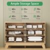Modern Fluted Wood Dresser Six Drawer Storage Cabinet Natural Oak