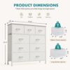 3 Wide Fabric Dresser Nine Drawer Storage Organizer with Wood Top