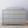 Gray Six Drawer Dresser Bedroom Storage Chest with Safety Drawers