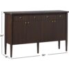 Modern Fluted Wood Sideboard Buffet Storage Cabinet Dark Brown Oak