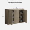 Modern Fluted Buffet Cabinet Three Door Sideboard Storage Credenza