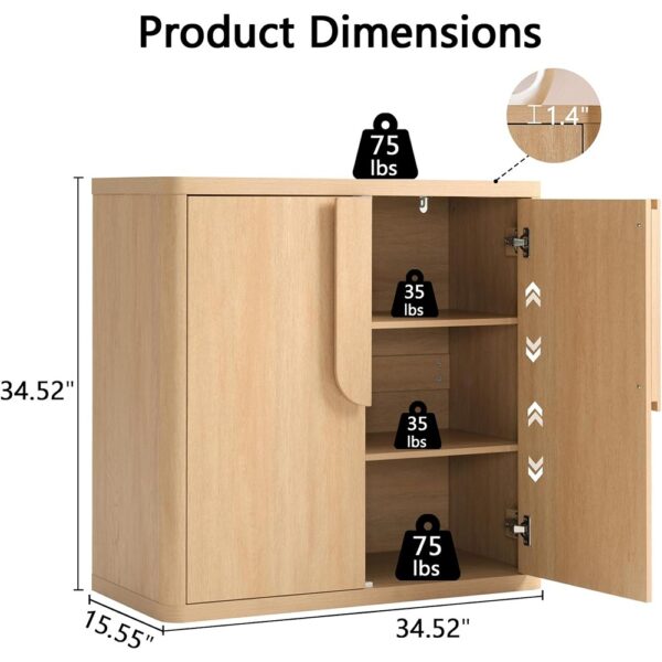 3 Modern Sideboard Buffet Cabinet Four Door Storage with Adjustable Shelves