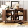 Modern Sideboard Buffet Cabinet Sliding Door Storage Adjustable Shelf Console