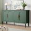 Vintage Sideboard Buffet Cabinet with Storage Adjustable Shelves Green