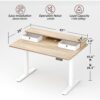 Electric Standing Desk Adjustable Height with Drawers Storage Shelf Table