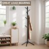 3 Wooden Coat Rack Stand Tree with Hooks Adjustable Height Organizer