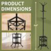 3 Metal Coat Rack Stand with Hooks Umbrella Holder Freestanding Organizer