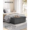 Folding Storage Ottoman Bench with Hidden Storage Heavy Duty Gray