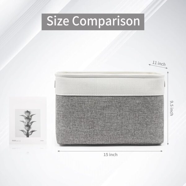Fabric Storage Bins Large Linen Baskets with Handles Organizer