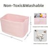 Cotton Rope Storage Baskets Woven Organizer Bins Set Pink