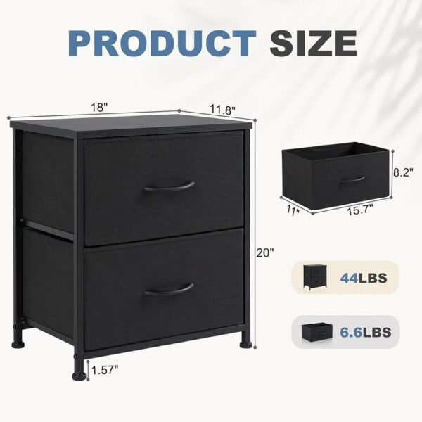 Nightstand Set with Fabric Drawers Small Bedroom Storage End Tables