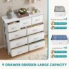 4 Wide Fabric Dresser Nine Drawer Storage Organizer with Wood Top
