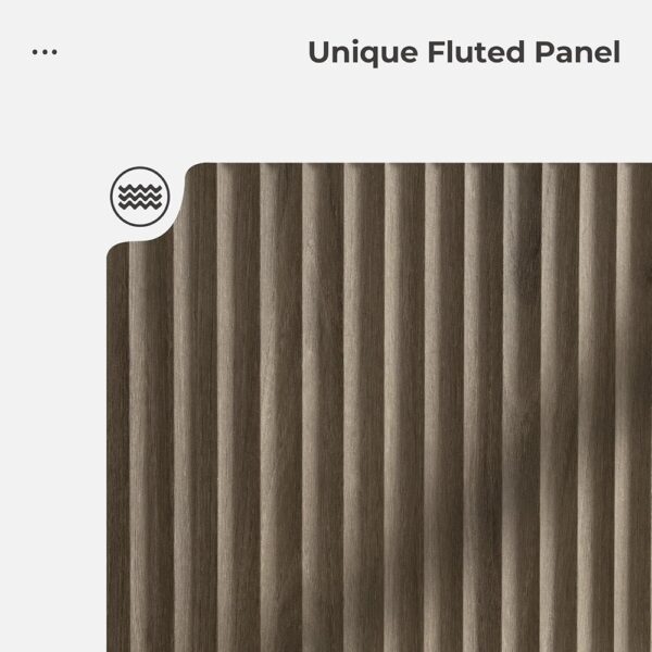 Modern Fluted Buffet Cabinet Three Door Sideboard Storage Credenza