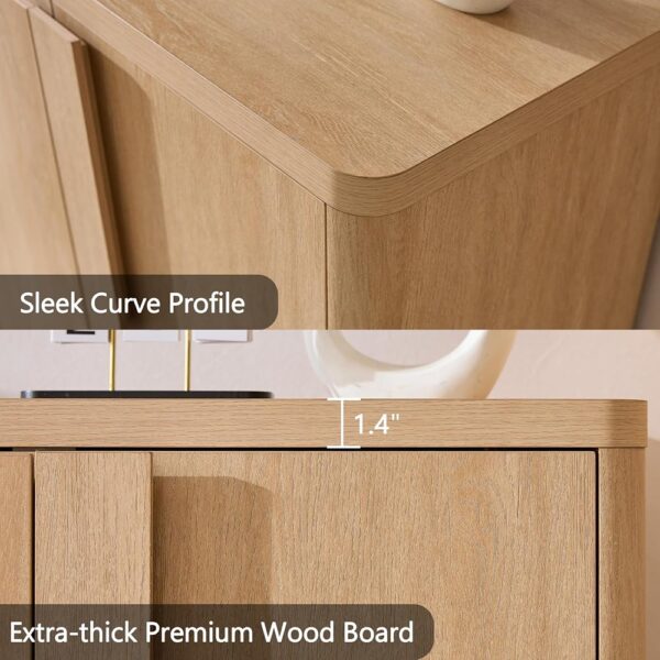 4 Modern Sideboard Buffet Cabinet Four Door Storage with Adjustable Shelves